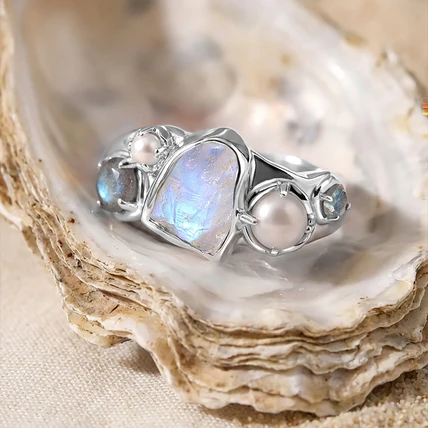 Moonstone Pearl Ring - Heirloom